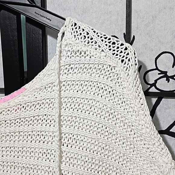 Lilly‎ Pulitzer White Crochet Pullover Sweater Size S/M - Picture 2 of 6